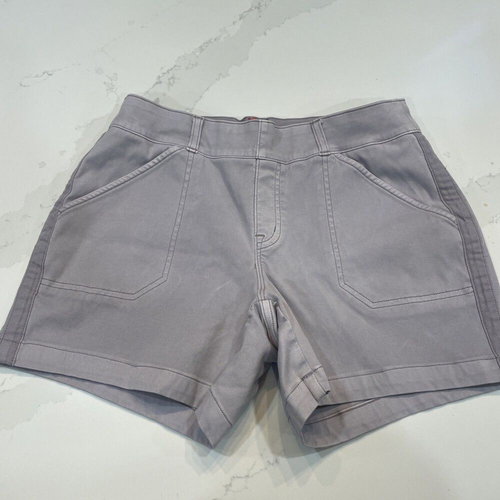 SPANX‎ STRETCH 4” TWILL SHORTS Mauve Blush pull on slimming casual chino S